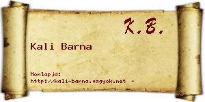 Kali Barna névjegykártya