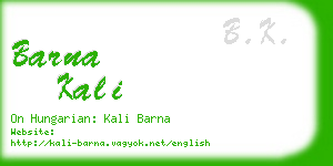 barna kali business card